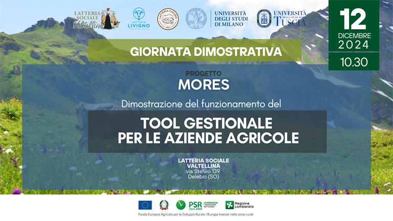 12 dicembre | Progetto MORES: presentazione tool gestionale per le aziende agricole