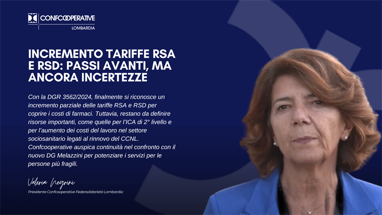 Incremento tariffe RSA e RSD: Negrini, passi avanti, ma ancora incertezze