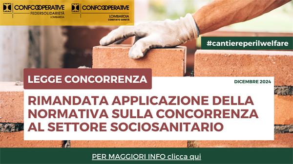 Rimandata l’applicazione della normativa sulla concorrenza al settore sociosanitario