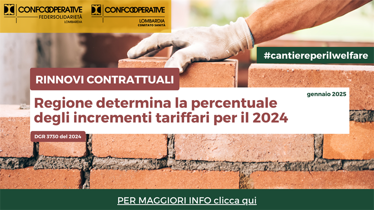 Rinnovi contrattuali, Regione determina la percentuale degli incrementi di budget per il 2024