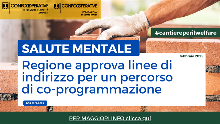 SALUTE MENTALE Regione approva le linee di indirizzo per un percorso di co-programmazione
