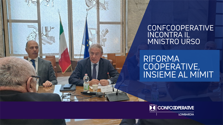 Gardini, «Riforma cooperative, insieme al MIMIT per costruire sistema moderno e più efficace».