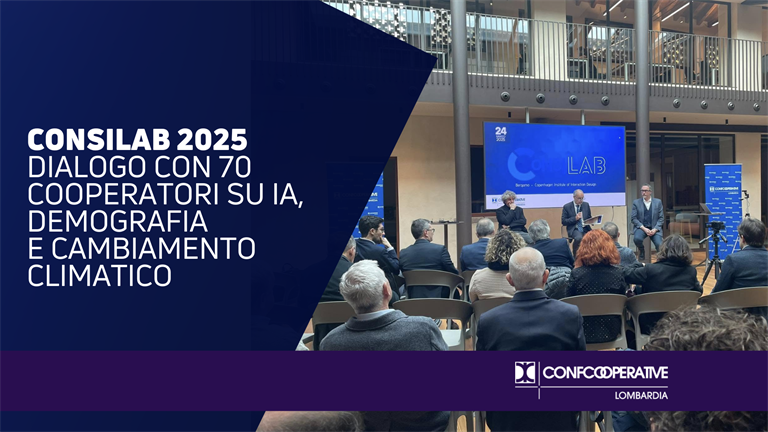 Consilab 2025, dialogo con 70 cooperatori su IA, demografia e cambiamento climatico