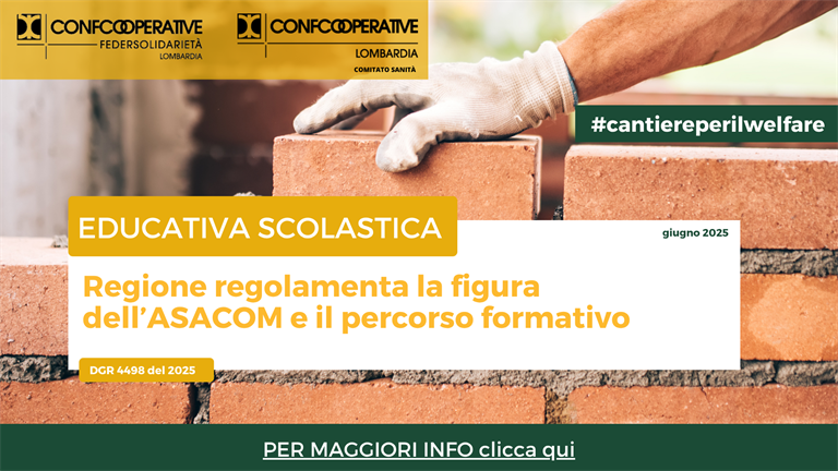 Educativa scolastica - Regione regolamenta la figura dell'ASACOM e il percorso formativo