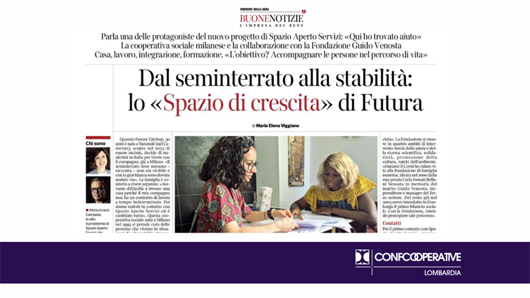Su Corriere Buone Notizia il progetto "Spazio di Crescita" di Spazio Aperto Servizi e Fondazione Guido Venosta