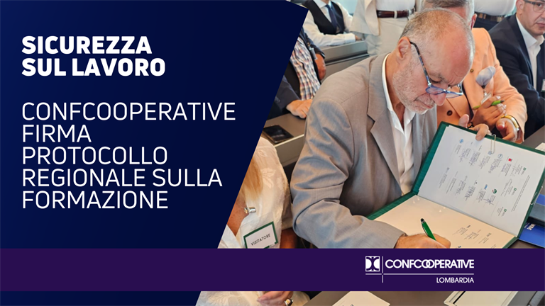 Confcooperative firma il Protocollo regionale sulla formazione per la salute e la sicurezza nei luoghi di lavoro
