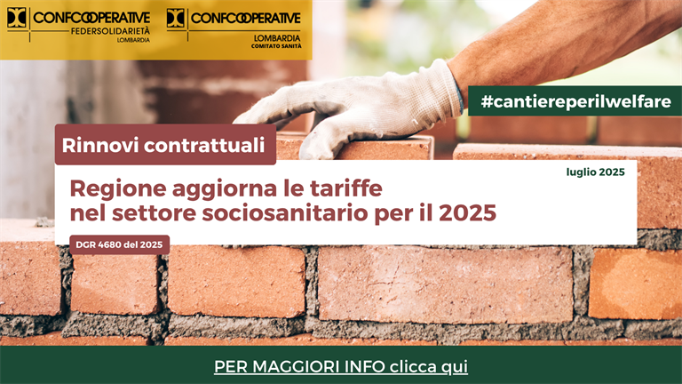 Rinnovi contrattuali, Regione aggiorna le tariffe nel settore sociosanitario per il 2025