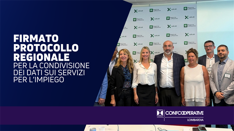 Lavoro, Confcooperative firma protocollo Regione per la condivisione dei dati sui servizi per l’impiego