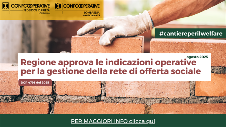 Da Regione via libera alle nuove indicazioni operative per la gestione della rete d'offerta sociale