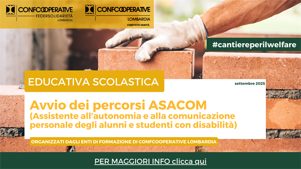 Educativa scolastica - Avvio dei percorsi ASACOM organizzati dagli enti di formazione di Confcooperative Lombardia
