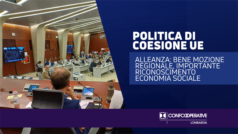 Alleanza: “Bene la mozione sulla Politica di Coesione UE, importante il riconoscimento dell’economia sociale”