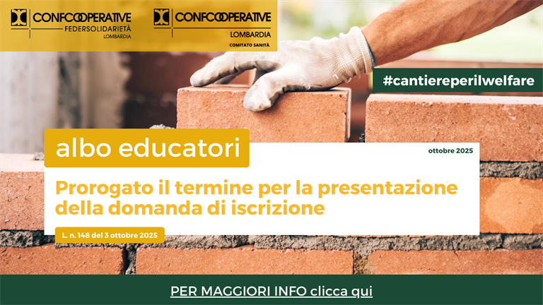Albo educatori – Prorogato il termine per la presentazione della domanda di iscrizione