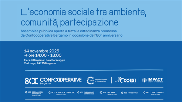 Confcooperative Bergamo celebra gli 80 anni tra sostenibilità, comunità e futuro del territorio