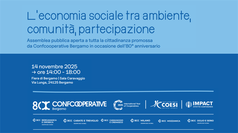 Confcooperative Bergamo celebra gli 80 anni tra sostenibilità, comunità e futuro del territorio