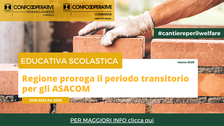 Educativa scolastica, Regione proroga il periodo transitorio per l'Asacom