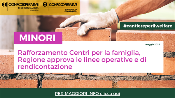 MINORI - Rafforzamento della rete dei Centri per la famiglia, Regione approva le Linee guida operative e di rendicontazione