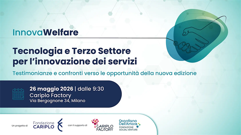 26 maggio | InnovaWelfare: tecnologia e Terzo Settore per l’innovazione dei servizi
