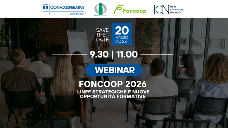 20 maggio | Webinar "FONCOOP 2026 – Linee strategiche e nuove opportunità formative"