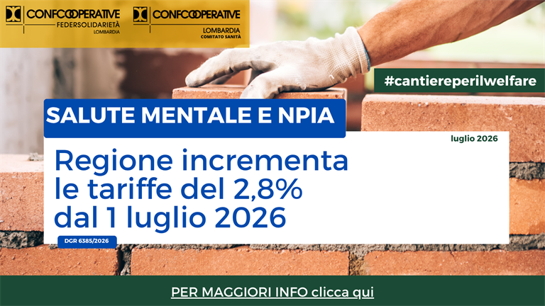 Salute mentale adulti e NPIA, Regione incrementa le tariffe del 2,8%