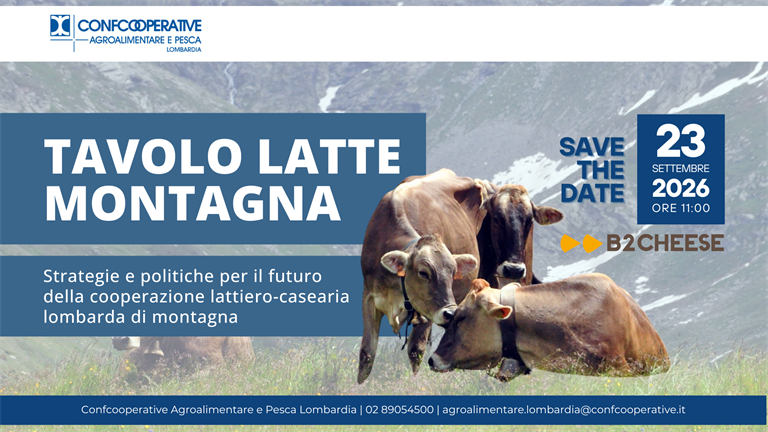 Ritorna il Tavolo Latte Montagna, l’invito alle cooperative del settore agroalimentare in occasione della fiera BE2CHEESE