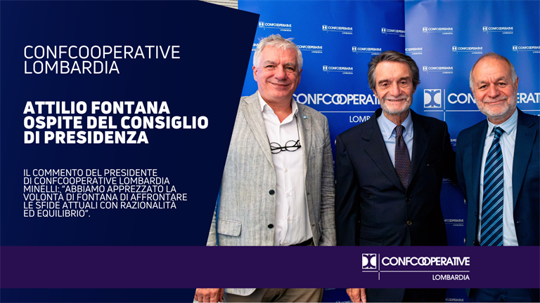 Il presidente Attilio Fontana ospite del Consiglio di Presidenza di Confcooperative Lombardia
