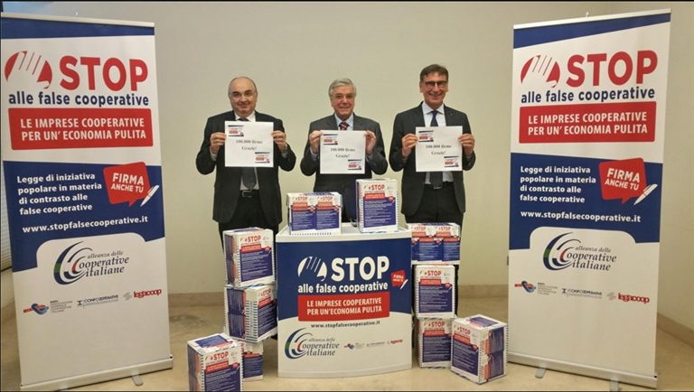 STOP FALSE COOPERATIVE TOCCA QUOTA 100.000 FIRME